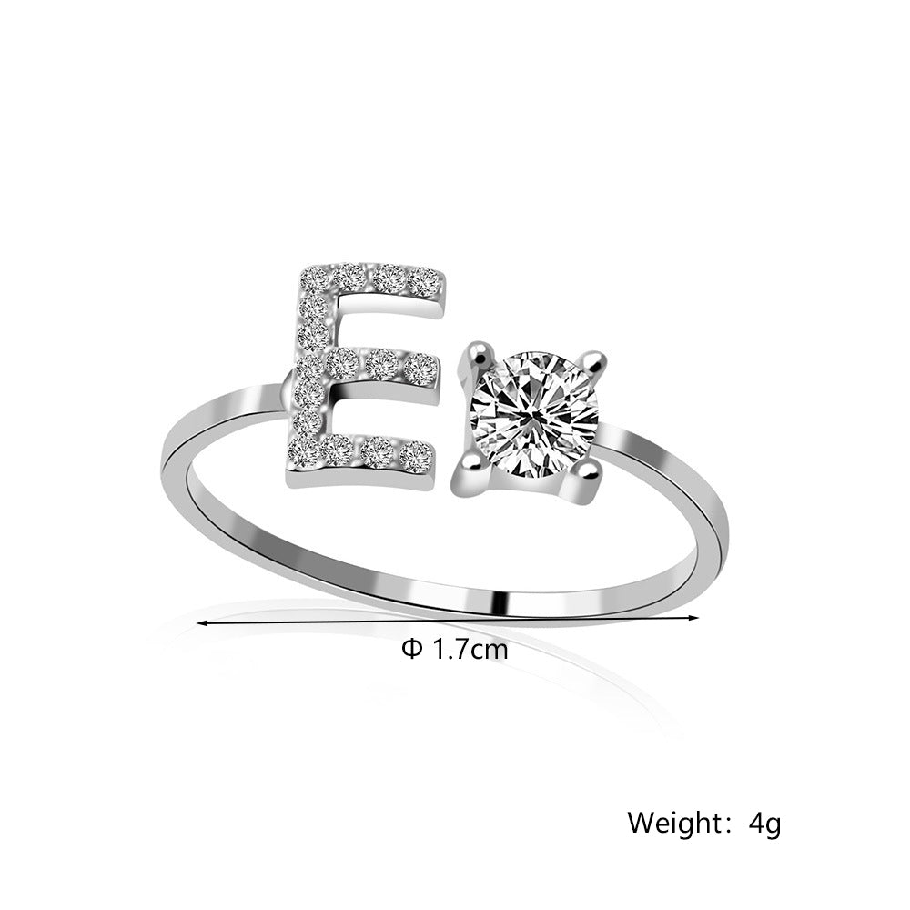 Casual Letter Alloy Inlay Rhinestones Women's Rings