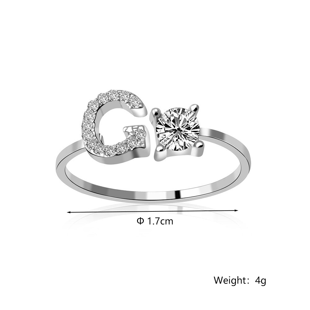 Casual Letter Alloy Inlay Rhinestones Women's Rings