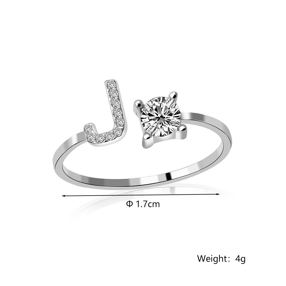 Casual Letter Alloy Inlay Rhinestones Women's Rings