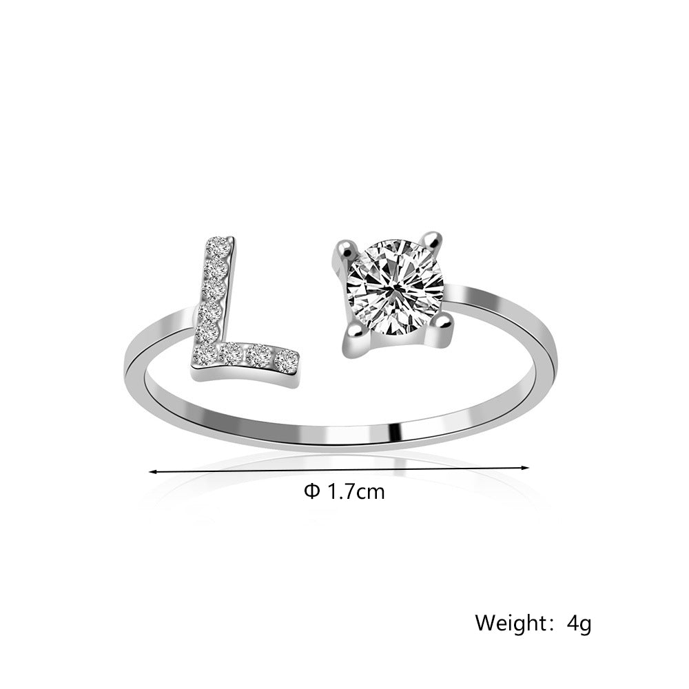 Casual Letter Alloy Inlay Rhinestones Women's Rings