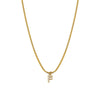 Fashion Letter Titanium Steel Inlay Zircon Pendant Necklace