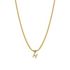 Fashion Letter Titanium Steel Inlay Zircon Pendant Necklace