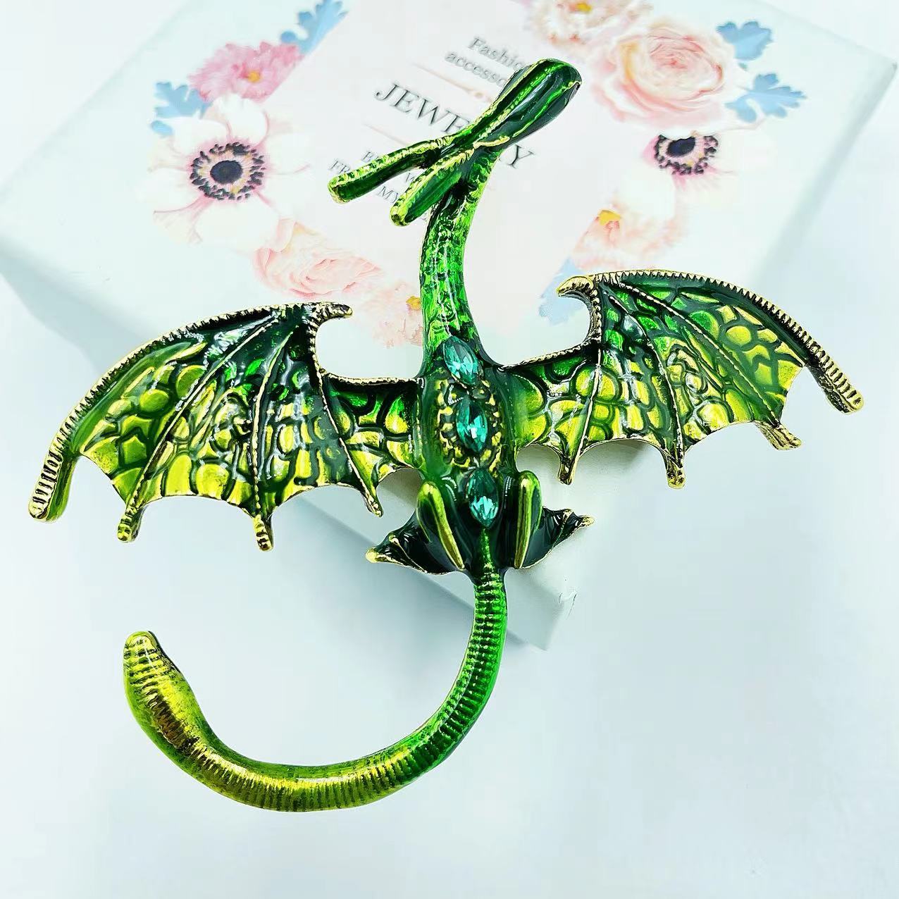 Cartoon Style Dragon Alloy Enamel Inlay Rhinestones Unisex Brooches