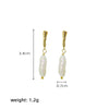 1 Pair Simple Style Geometric Freshwater Pearl Metal 18k Gold Plated Drop Earrings