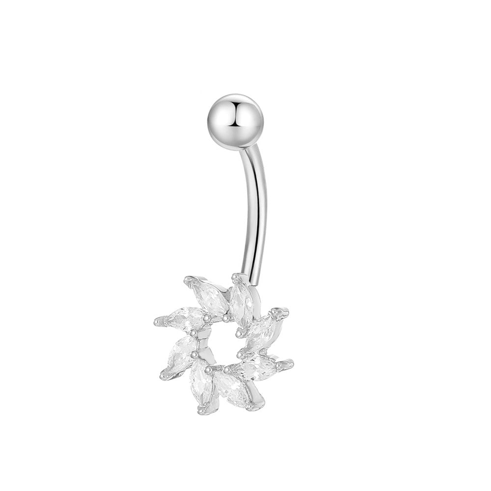 Sexy Bow Knot Copper Zircon Belly Ring In Bulk