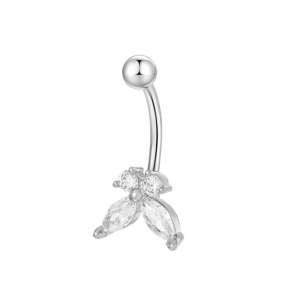 Sexy Bow Knot Copper Zircon Belly Ring In Bulk