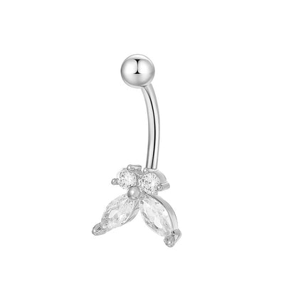 Sexy Bow Knot Copper Zircon Belly Ring In Bulk