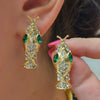 Glam Streetwear Animal Copper Inlay Rhinestones Earrings Necklace Jewelry Set