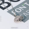 Lady Shell Titanium Steel Copper Plating Inlay Zircon Pendant Necklace