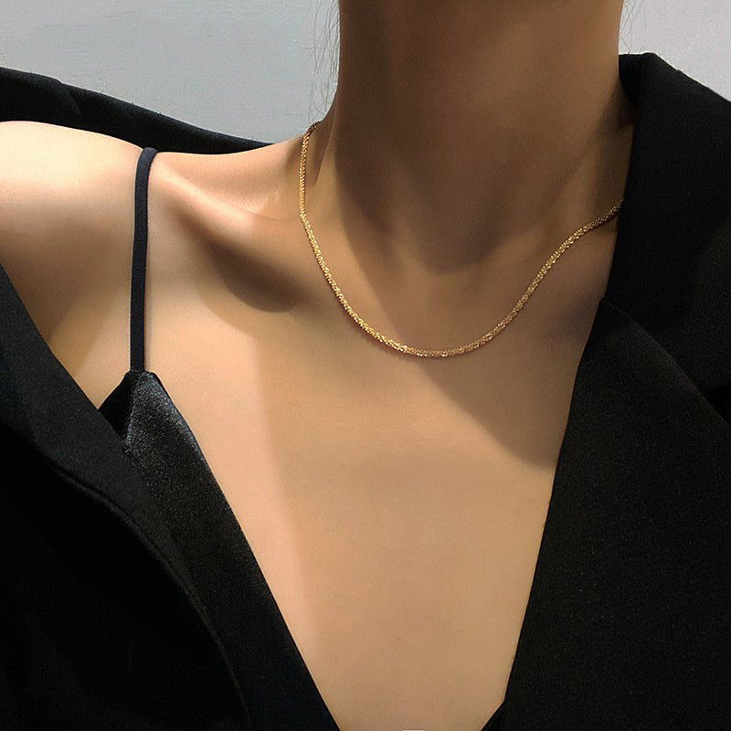 Simple Style Solid Color Titanium Steel Plating Necklace