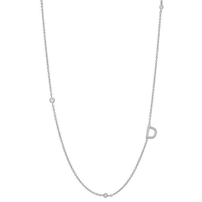 Simple Style Letter Sterling Silver Plating White Gold Plated Necklace