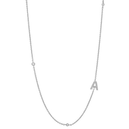 Simple Style Letter Sterling Silver Plating White Gold Plated Necklace