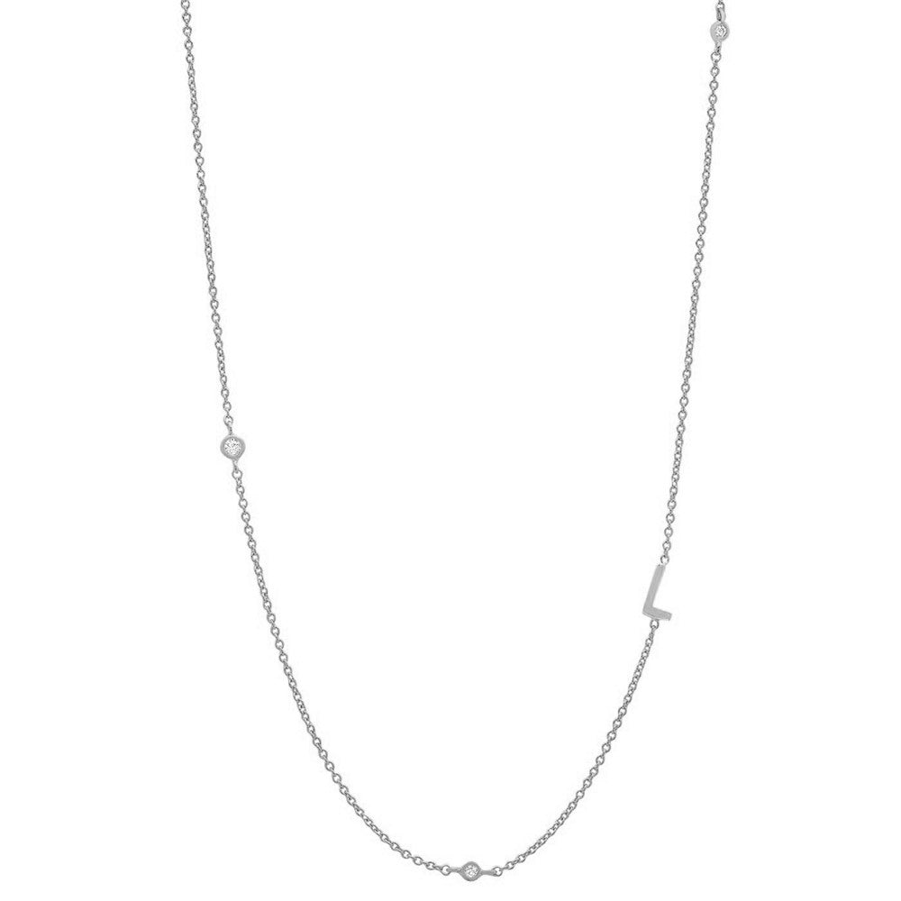 Simple Style Letter Sterling Silver Plating White Gold Plated Necklace