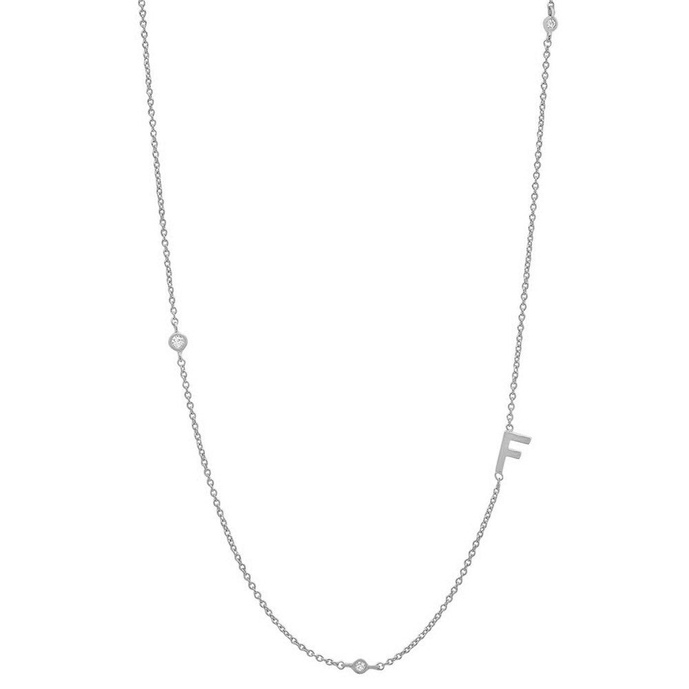 Simple Style Letter Sterling Silver Plating White Gold Plated Necklace