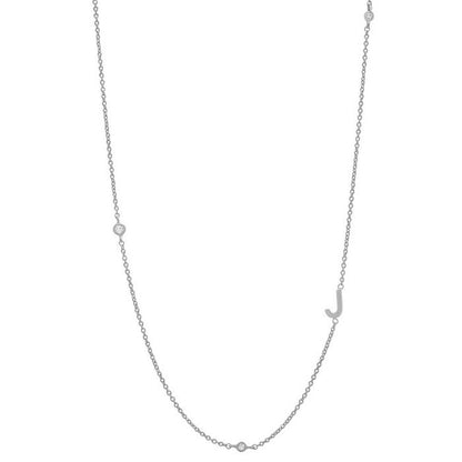 Simple Style Letter Sterling Silver Plating White Gold Plated Necklace