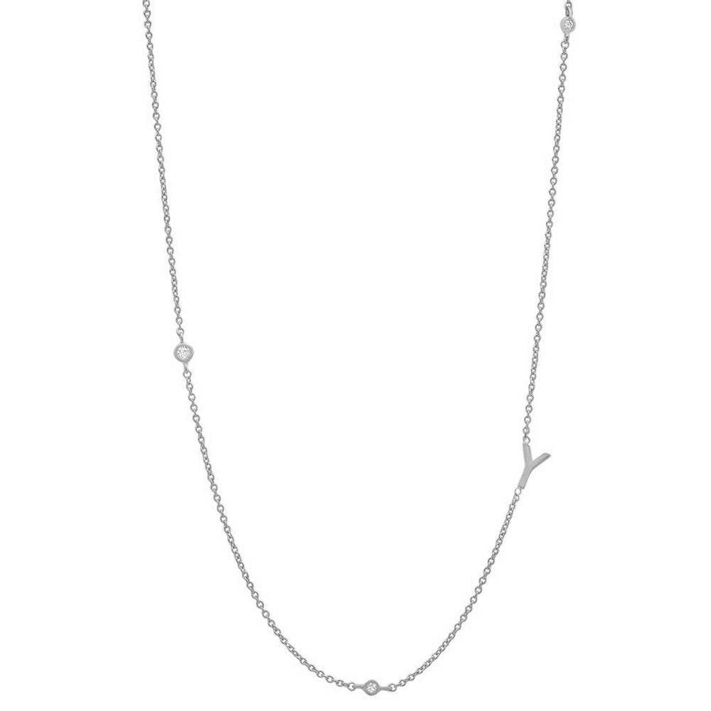 Simple Style Letter Sterling Silver Plating White Gold Plated Necklace