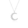 Simple Style Moon Sterling Silver Plating Inlay Zircon 18k Gold Plated White Gold Plated Pendant Necklace