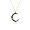 Simple Style Moon Sterling Silver Plating Inlay Zircon 18k Gold Plated White Gold Plated Pendant Necklace