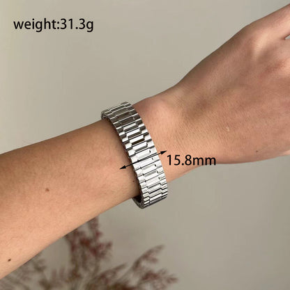 Stainless Steel Casual Solid Color Plating Bangle