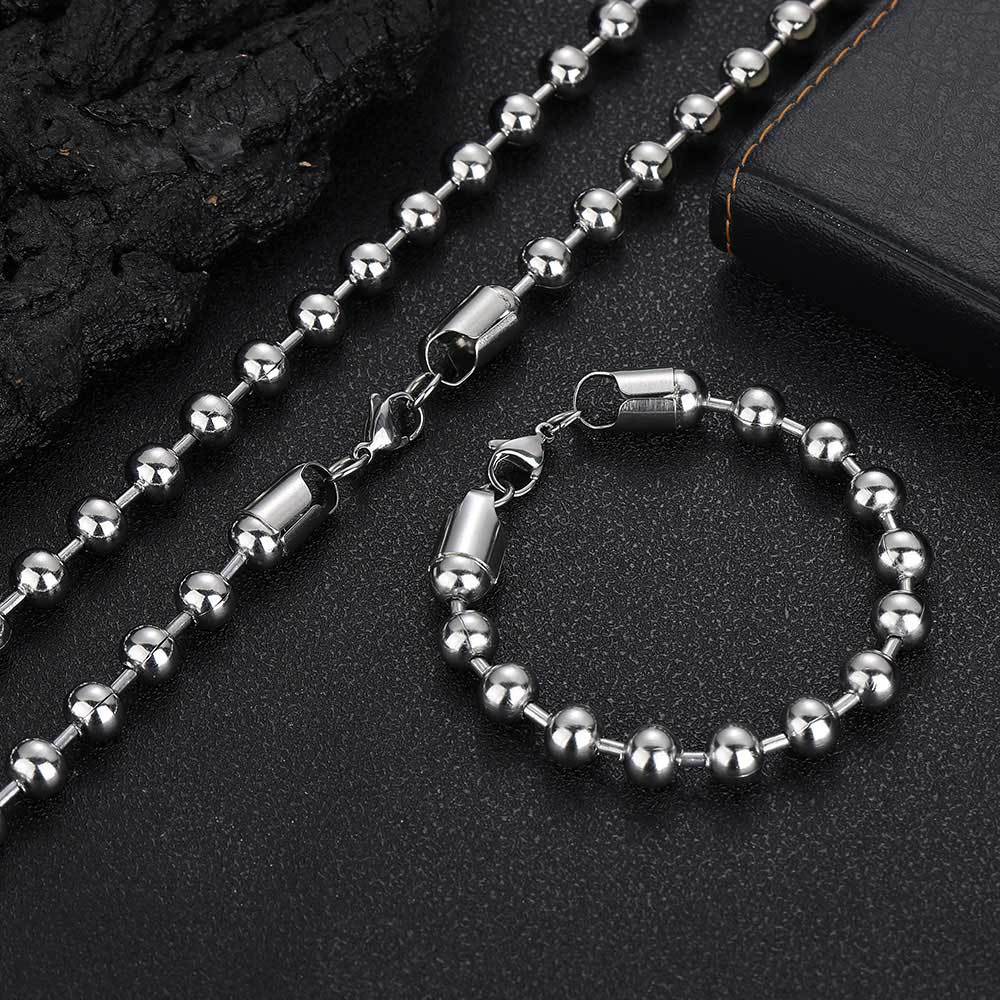 Hip-hop Geometric Stainless Steel Plating Bracelets Necklace