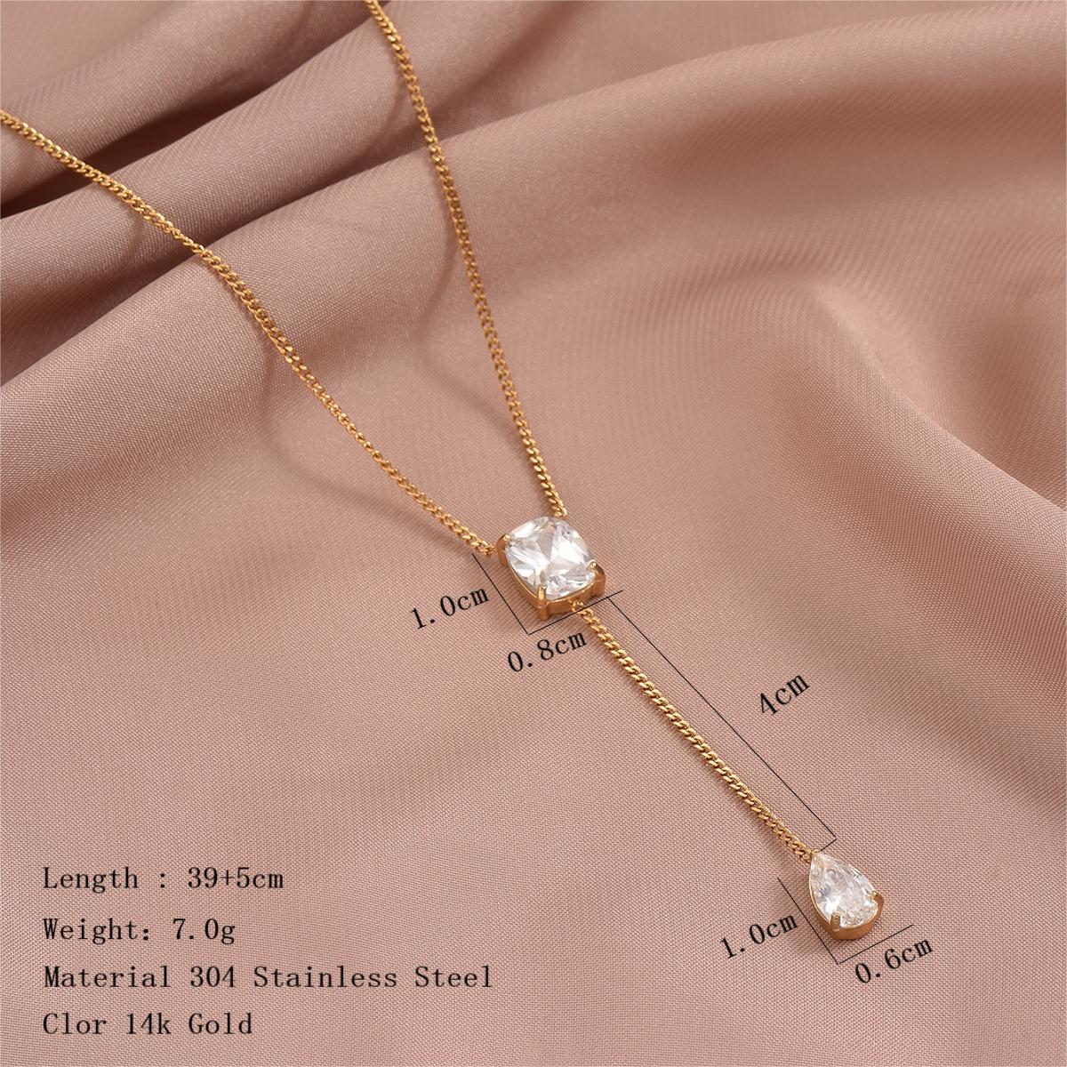 Ig Style Elegant Simple Style Round Stainless Steel Plating Inlay Zircon 14k Gold Plated Pendant Necklace