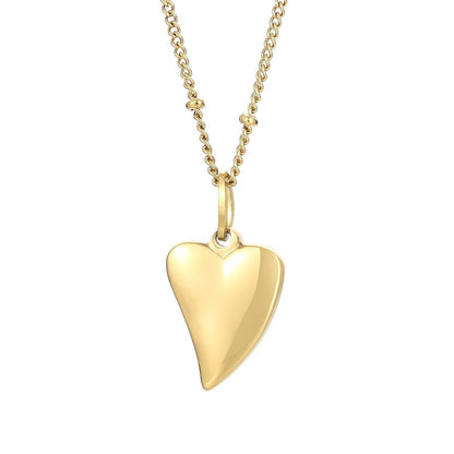 Simple Style Heart Shape Titanium Steel Inlay Resin Pendant Necklace