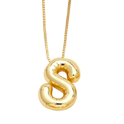 Simple Style Letter Copper Plating Pendant Necklace