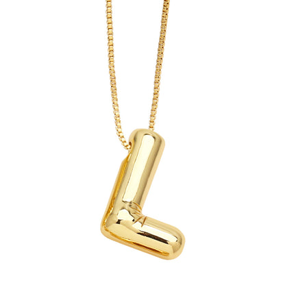 Simple Style Letter Copper Plating Pendant Necklace