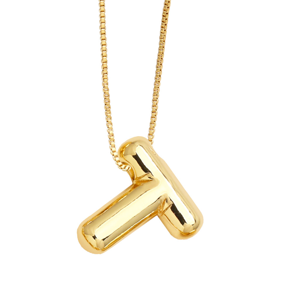 Simple Style Letter Copper Plating Pendant Necklace