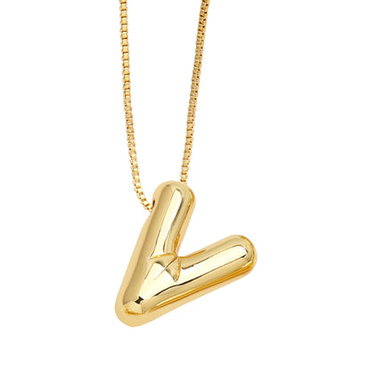 Simple Style Letter Copper Plating Pendant Necklace