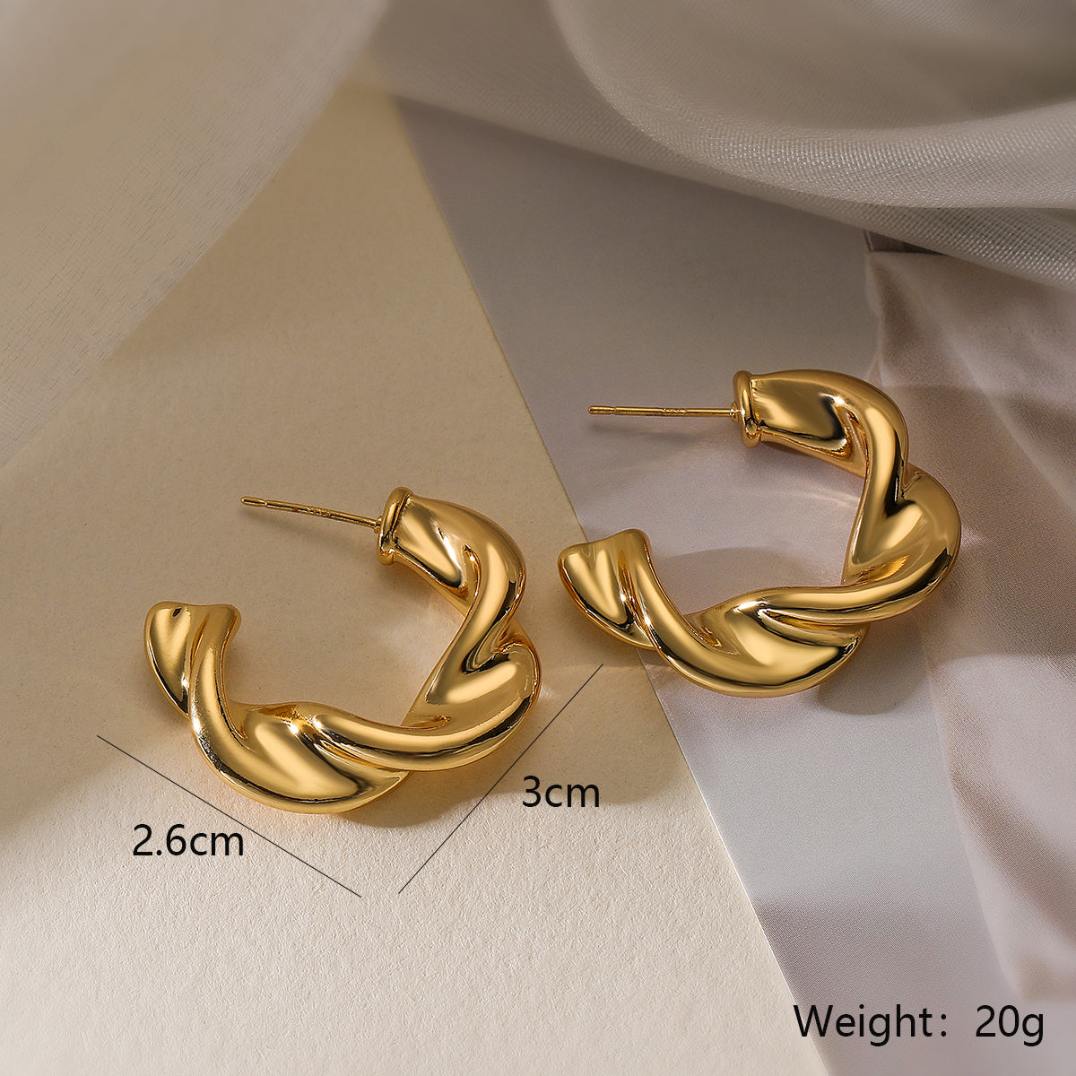 1 Pair Simple Style Commute Geometric Plating Copper 18k Gold Plated Ear Studs