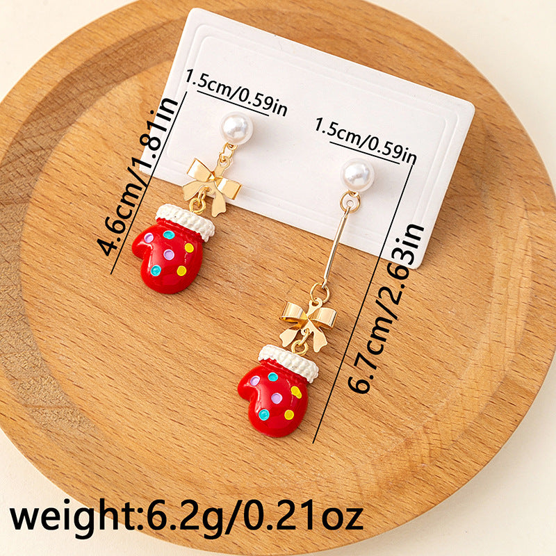 1 Pair Cartoon Style Cute Gloves Alloy Drop Earrings