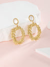 1 Pair Simple Style Classic Style Solid Color Inlay Stainless Steel Opal Drop Earrings