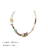 Original Design Color Block Freshwater Pearl Tourmaline Copper Beaded Plating 18k Gold Plated Necklace