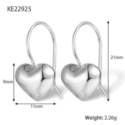 1 Pair Elegant Vintage Style Simple Style Heart Shape Plating Sterling Silver Drop Earrings