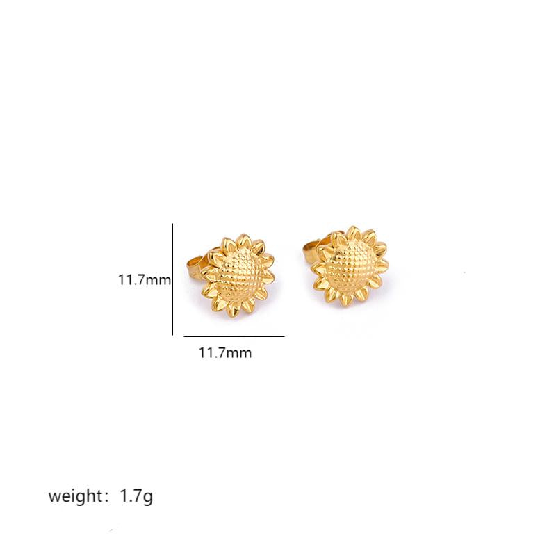 1 Pair Commute Flower Plating Inlay Stainless Steel Acrylic 18k Gold Plated Ear Studs