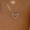 Lady Heart Shape Gold Plated Rhinestones Alloy Wholesale Necklace