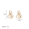 1 Pair Original Design Round Plating Freshwater Pearl Copper 18k Gold Plated Drop Earrings