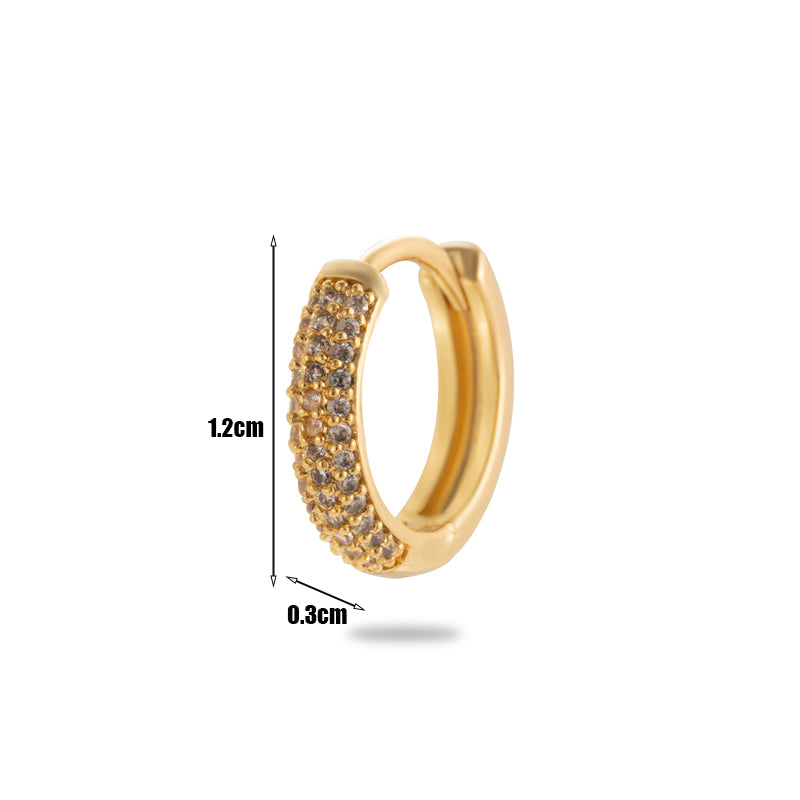 1 Piece Simple Style Classic Style Round Plating Inlay Copper Zircon 18k Gold Plated Ear Studs