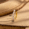 1 Piece French Style Simple Style Korean Style Sector Cherry Inlay Stainless Steel Pearl Zircon Ear Studs