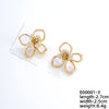 1 Pair Nordic Style Sweet Flower Plating Inlay Copper Zircon White Gold Plated Gold Plated Ear Studs