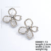 1 Pair Nordic Style Sweet Flower Plating Inlay Copper Zircon White Gold Plated Gold Plated Ear Studs