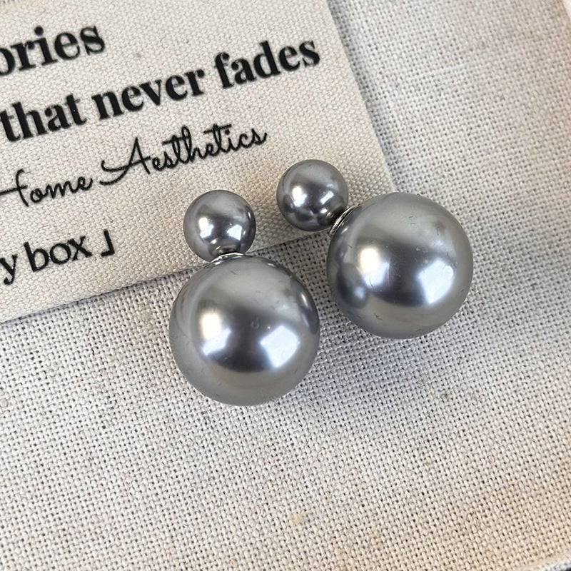 1 Pair Elegant Round Inlay Resin Artificial Pearls Ear Studs