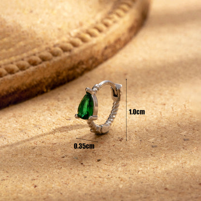 1 Piece French Style Simple Style Korean Style Water Droplets Crown Snake Inlay Stainless Steel Zircon Earrings Ear Studs