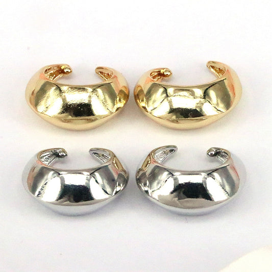 1 Pair Retro Simple Style Solid Color Solid Color Plating Inlay Copper 18k Gold Plated Ear Cuffs