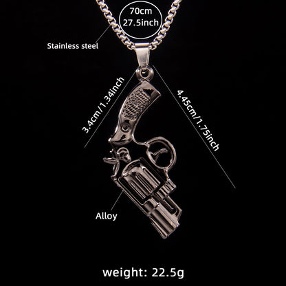 Hip-Hop Pistol 201 Stainless Steel Zinc Alloy Plating Men'S Pendant Necklace