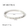 Elegant Simple Style Heart Shape Stainless Steel Plating Inlay Zircon 18k Gold Plated White Gold Plated Bangle