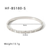 Simple Style Geometric Stainless Steel Plating Inlay Zircon 18k Gold Plated White Gold Plated Bangle