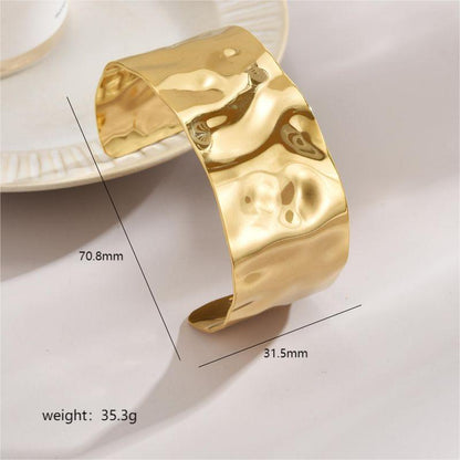 Ig Style Solid Color Stainless Steel Plating 18k Gold Plated Bangle