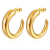 1 Pair Fashion Solid Color Plating 304 Stainless Steel 18K Gold Plated Earrings
